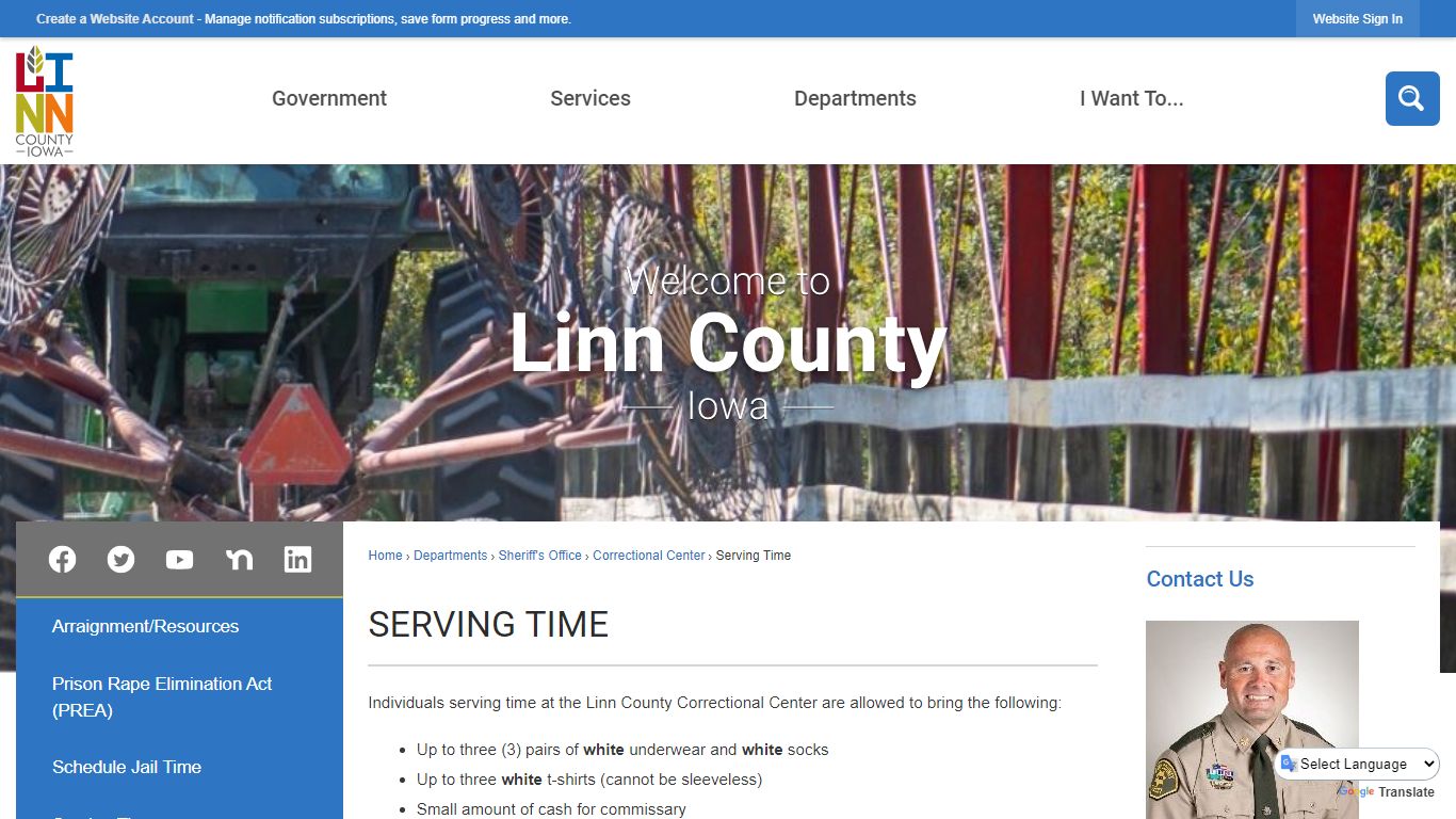 Serving Time | Linn County, IA - Official Website