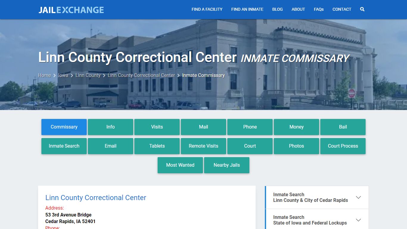 Linn County Correctional Center Inmate Commissary - Jail Exchange